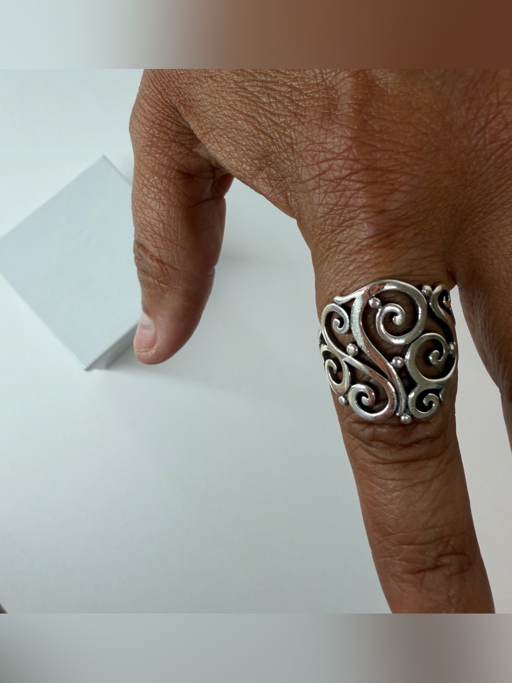Retired James Avery Sterling Silver Scrollwork Openwork Ring Wide Band  Sorrento